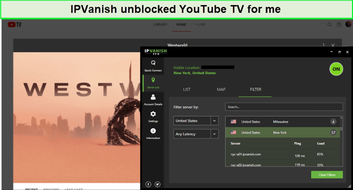ipvanish-unblocked-youtube-tv-in-New Zealand