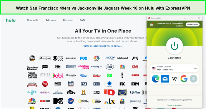 expressvpn-unblocks-hulu-for-the-san-francisco-49ers-vs-jacksonville-jaguars-week-10-in-Italy