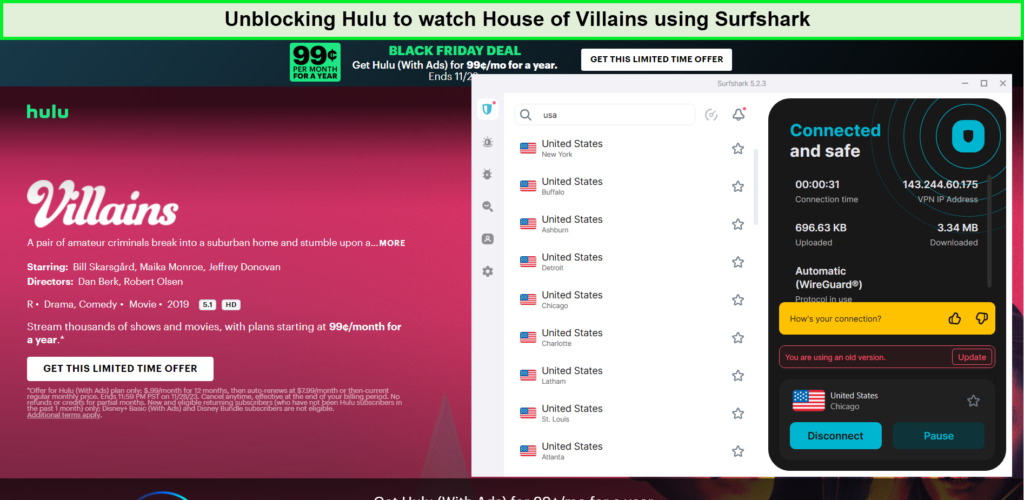 surfshark-unblocking-hulu-for-house-of-villians