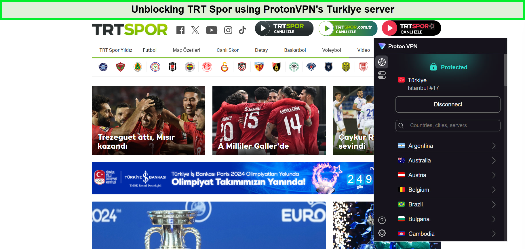 The Best Free VPN for TRT Spor in Germany