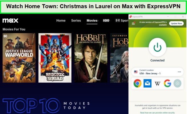 watch-home-town-christmas-in-laurel-on-max-outside-USA-with-expressvpn