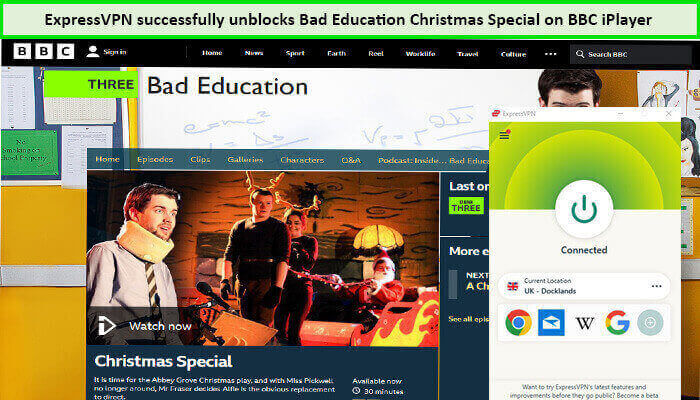 Express-VPN-Unblocks-Bad-Education-Christmas-Speacial-in-Netherlands-on-BBC-iPlayer