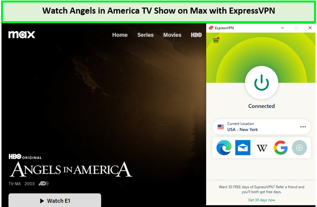  Mira la serie de televisión Ángeles en América. in - Espana No en Max con ExpressVPN 