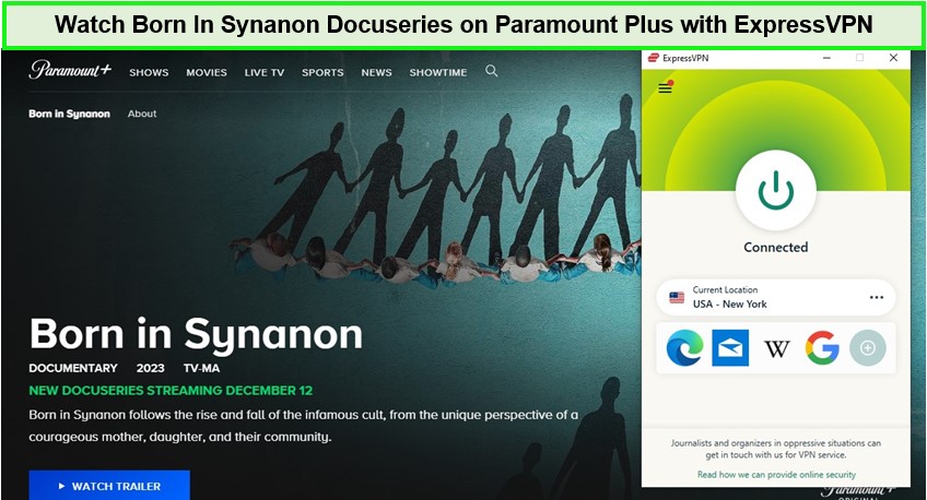  Schauen Sie sich die Docuseries Born in Synanon auf Paramount Plus mit ExpressVPN an.  -  