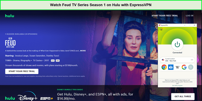Guarda la serie TV Feud - Stagione 1 in - Italia Su Hulu con ExpressVPN 