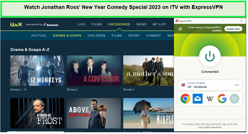 Regardez le spécial de comédie de Jonathan Ross pour le Nouvel An 2023. in - France Sur ITV avec ExpressVPN 