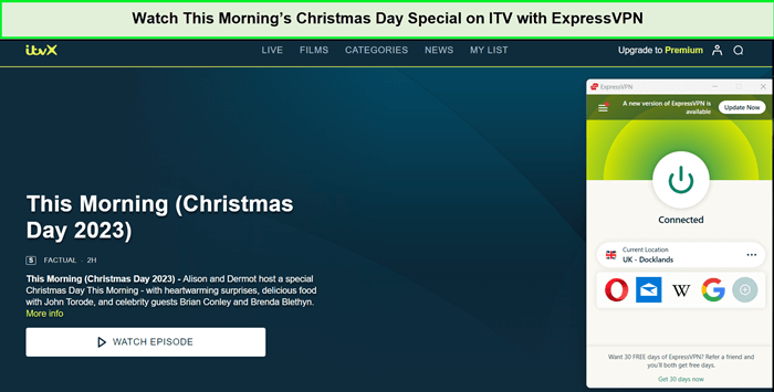  Guarda il Speciale di Natale di questa mattina in-Italia Su ITV con ExpressVPN 