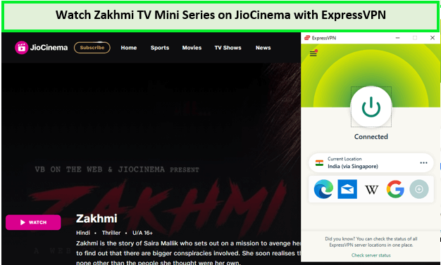regardez la série télévisée zakhmi en - France sur jiocinema avec expressvpn 