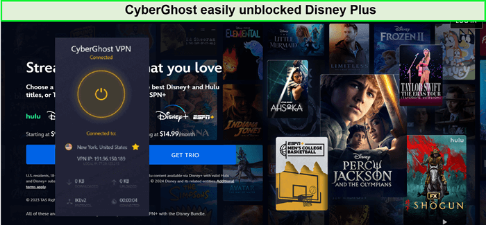 Disney Plus desbloqueado a través de CyberGhost. en - Espana 