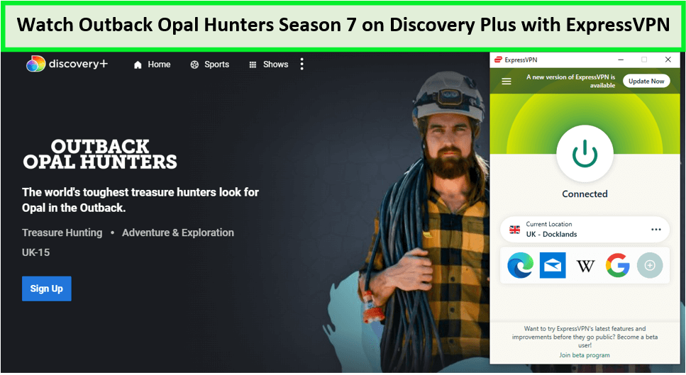  Ver-Outback-Opal-Hunters- in - Espana -en-Discovery-Plus-con-ExpressVPN 