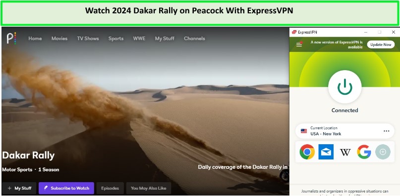  ExpressVPN deblokkeert Peacock TV.  -  