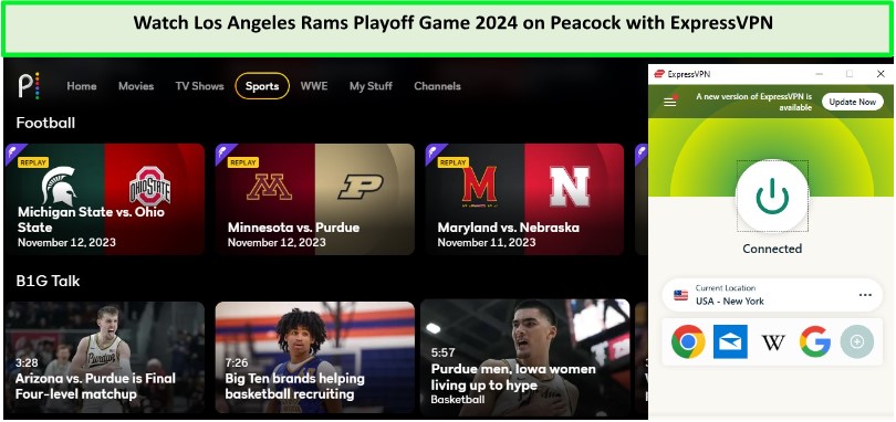  Bekijk de playoff-wedstrijd van de Los Angeles Rams in 2024. in - Nederland -op-Peacock-met-ExpressVPN 