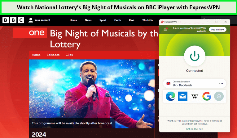 expressvpn-unblocked-national-lottery-big-night-of-musical-on-bbc-iplayer-in-Netherlands