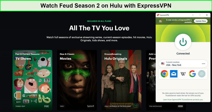  Regardez la saison 2 de Feud sur Hulu. in - France - Avec ExpressVPN sur Hulu 