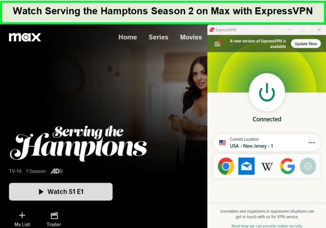 Watch-serving-the-hamptons-season-2-in-UAE-on-Max-with-ExpressVPN