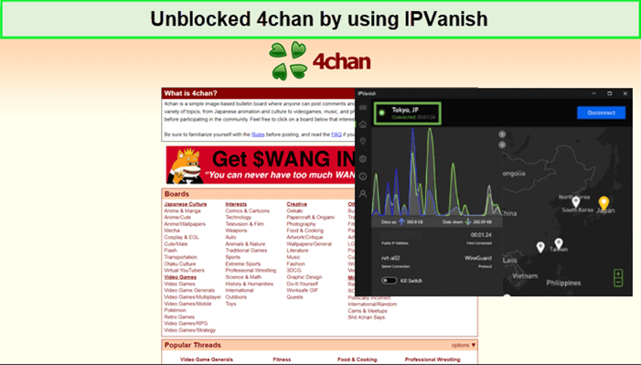 ipvanish-4chan-unblock-in-South Korea
