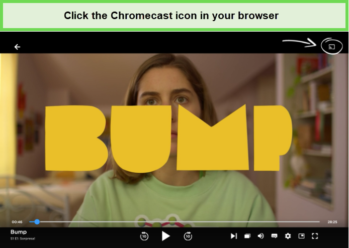  Klicke auf das Chromecast-Symbol in deinem Browser. 
