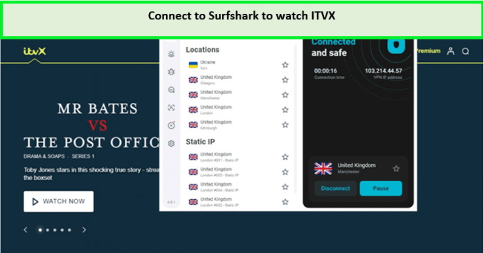 Conéctate a Surfshark para ver ITVX. 