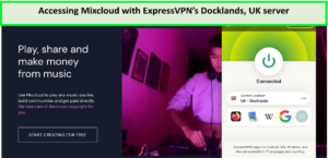 Accessing-Mixcloud-with-ExpressVPNs-Docklands-UK-servers-in-New Zealand
