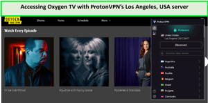 Accessing-Oxygen-TV-with-ProtonVPNs-Los-Angeles-USA-servers-in-Italy