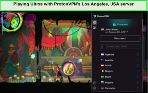 Playing-Ultros-with-ProtonVPN-Los-Angeles-USA-server-in-Spain