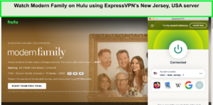 Regardez Modern Family sur Hulu en utilisant le serveur ExpressVPN de New Jersey, aux États-Unis. in - France 