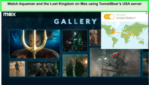  Mira Aquaman y el Reino Perdido en Max utilizando el servidor de Estados Unidos de TunnelBear. in - Espana 
