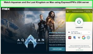  Mira Aquaman y el Reino Perdido en Max utilizando el servidor de EE. UU. de ExpressVPN. in - Espana 