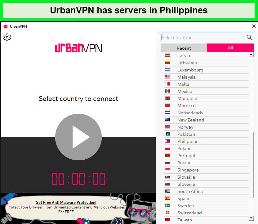 UrbanVPN-server-list-have-philippines-server