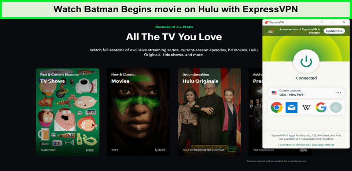  Guarda il film Batman Begins su Hulu. in - Italia -con ExpressVPN -con ExpressVPN 