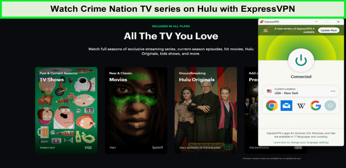 Guarda la serie TV Crime Nation su Hulu con ExpressVPN. in - Italia 