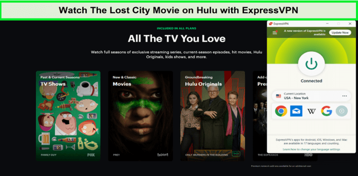 Stream-The-Lost-City-Film-auf-Hulu-in-Deutschland-mit-ExpressVPN