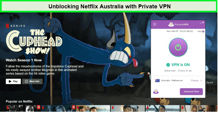  PrivateVPN accedió a Netflix australiano para transmisión. in - Espana 