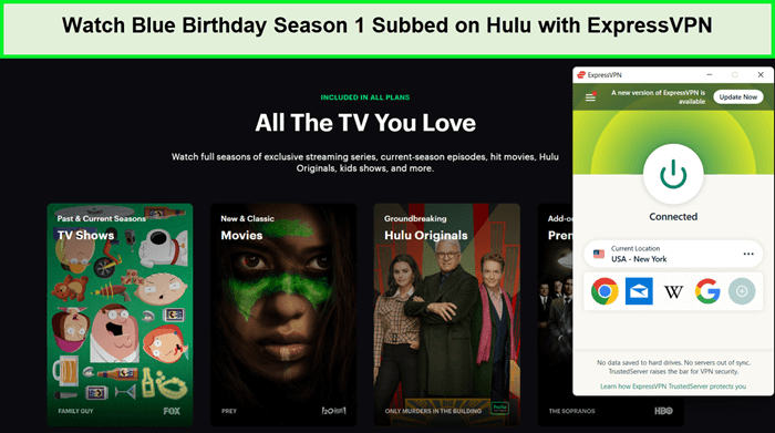 watch-blue-birthday-season-1-subbed-on-hulu-in-Italy-with-expressvpn