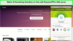 Watch-30-Something-Grandma-on-Hulu-with-ExpressVPNs-USA-server-in-France