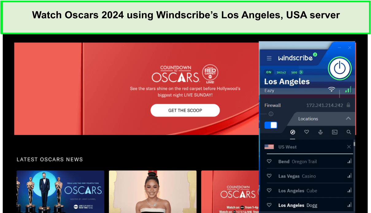  Ver-Oscars-2024-utilizando-el-servidor-de-Windscribes-en-Los-Ángeles,-EE. UU.- in - Espana 