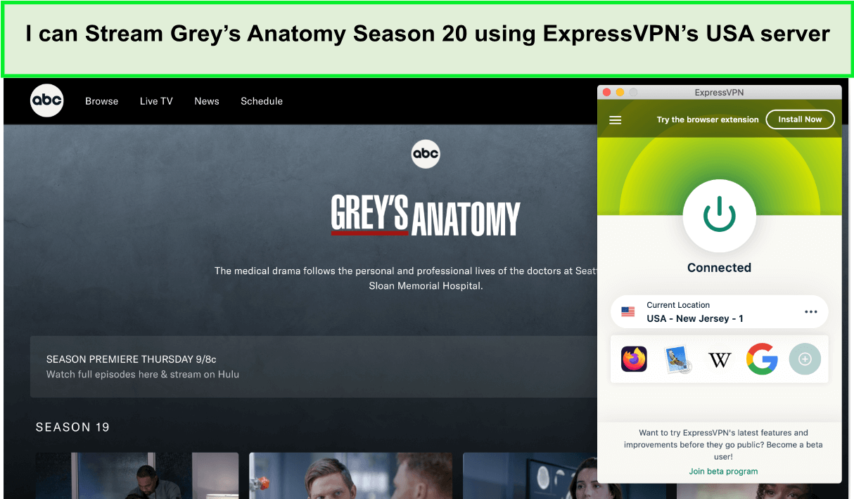  Puedo transmitir la temporada 20 de Grey's Anatomy utilizando el servidor de EE. UU. de ExpressVPN en-Espana 