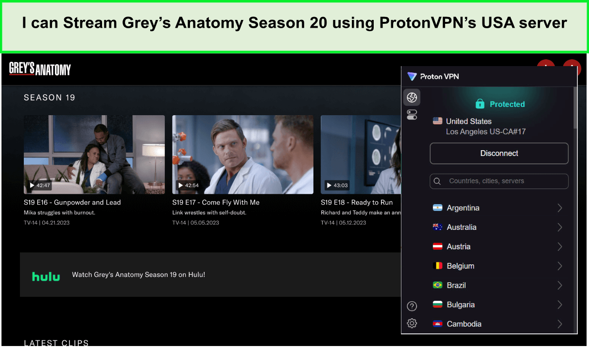  Puedo transmitir la temporada 20 de Grey's Anatomy utilizando el servidor de EE. UU. de ProtonVPN en-Espana 