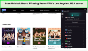 I-can-Unblock-Bravo-TV-using-ProtonVPNs-Los-Angeles-USA-server-in-Italy