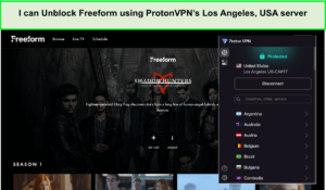 I-can-Unblock-Freeform-using-ProtonVPNs-Los-Angeles-USA-server-in-Italy