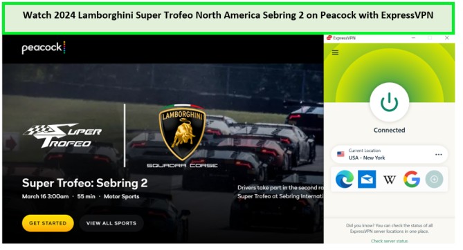 unblock-2024-Lamborghini-Super-Trofeo-North-America-Sebring-2-in-Spain-on-Peacock-with-ExpressVPN
