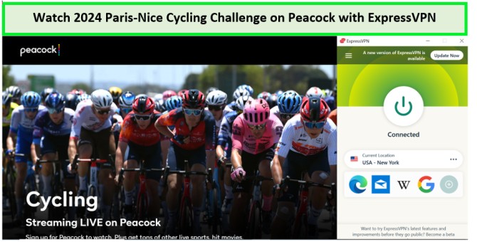  sbloccare-2024-Paris-Nice-Cycling-Challenge- in - Italia -su-Peacock-con-ExpressVPN 