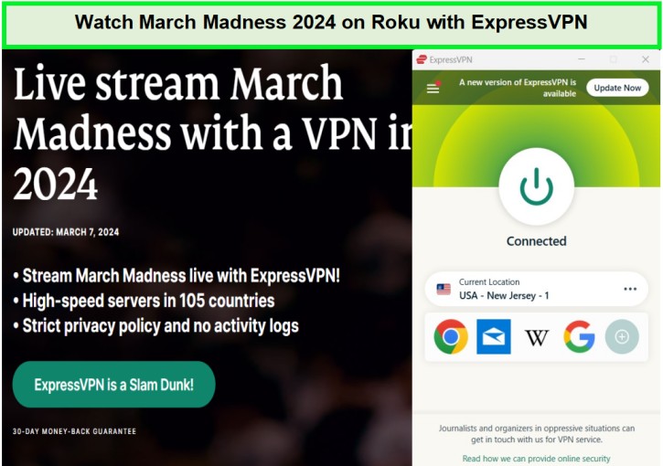 watch-march-madness-2024-on roku-in-France-with-expressvpn