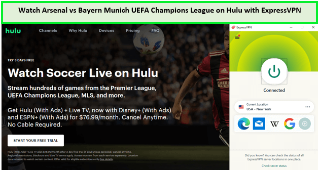 Watch-Arsenal-vs-Bayern-Munich-UEFA-Champions-League-in-South Korea-on-Hulu-with-ExpressVPN