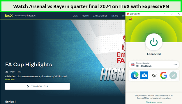  Guarda-Arsenal-vs-Bayern-quarti di finale-2024- in-Italia su-ITVX-con-ExpressVPN 