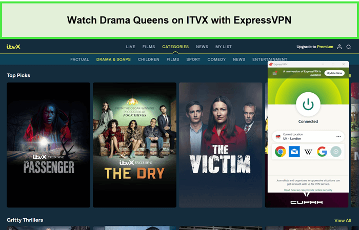 Watch-Drama-Queens-in-New Zealand-on-ITVX-with-ExpressVPN.