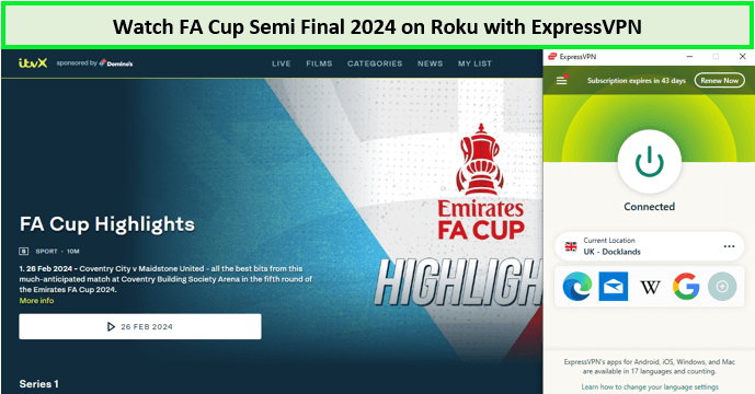 Watch-FA-Cup-Semi-Final-2024-in-Hong Kong-on-Roku-with-ExpressVPN