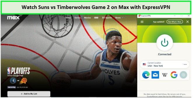 Watch-Suns-vs-Timberwolves-Game-2-in-South Korea-on-Max-with-ExpressVPN