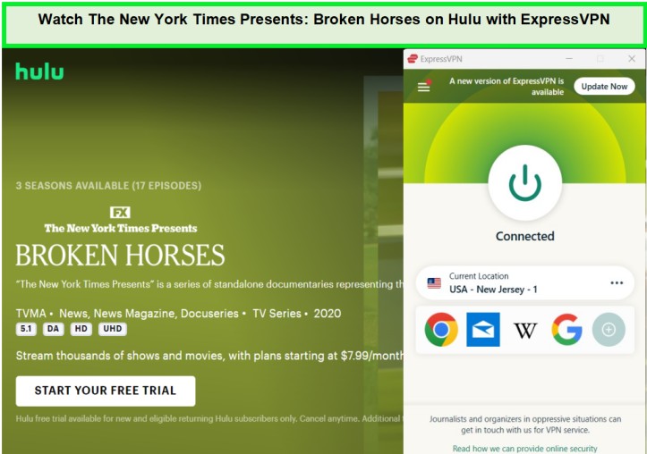 Watch-the-new-york-times-presents-broken-horses-in-South Korea-on-Hulu-with-ExpressVPN